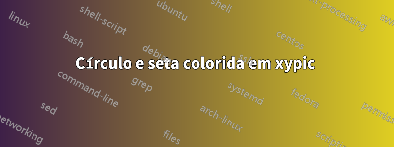 Círculo e seta colorida em xypic