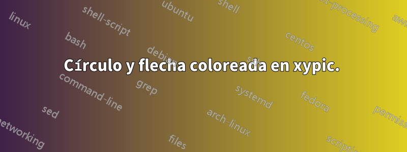 Círculo y flecha coloreada en xypic.