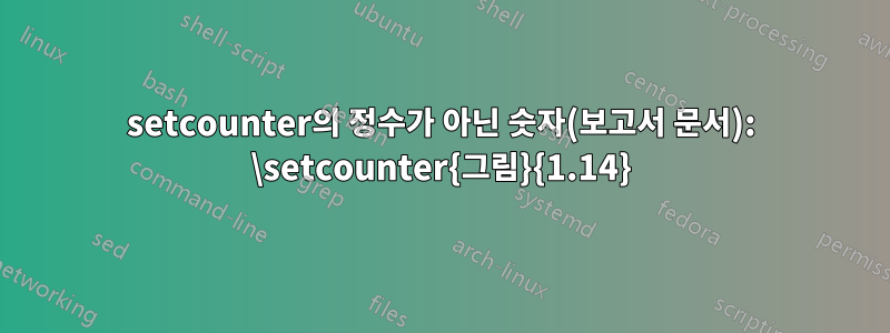 setcounter의 정수가 아닌 숫자(보고서 문서): \setcounter{그림}{1.14}
