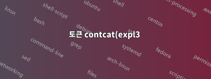 토큰 contcat(expl3)을 사용하여 환경을 호출하면 문서 끝에 일부 내부 내용이 표시됩니다.