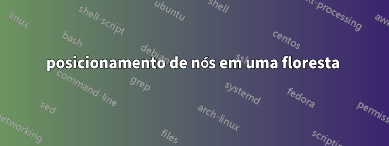 posicionamento de nós em uma floresta