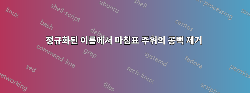 정규화된 이름에서 마침표 주위의 공백 제거