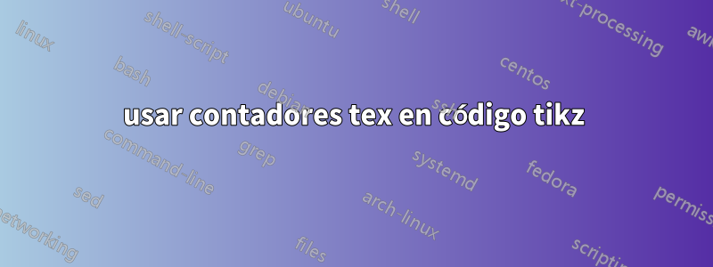 usar contadores tex en código tikz