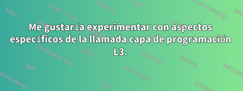 Me gustaría experimentar con aspectos específicos de la llamada capa de programación L3.