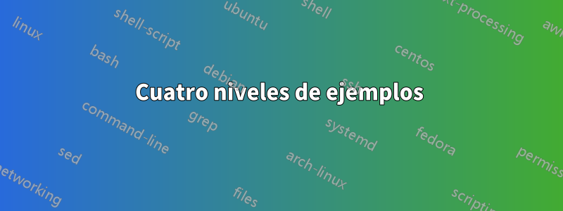 Cuatro niveles de ejemplos