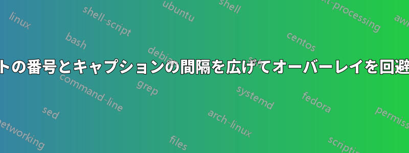 定義リストの番号とキャプションの間隔を広げてオーバーレイを回避する方法