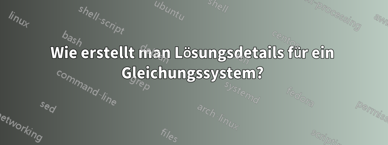 Wie erstellt man Lösungsdetails für ein Gleichungssystem?