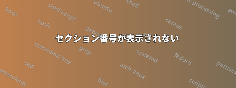 セクション番号が表示されない