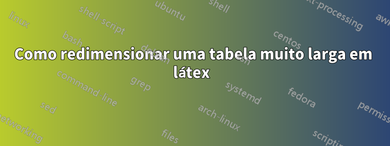 Como redimensionar uma tabela muito larga em látex 