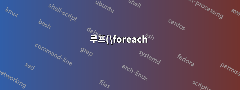 루프(\foreach)로 정의된 함수는 tikz 그림을 멀리 만듭니다.
