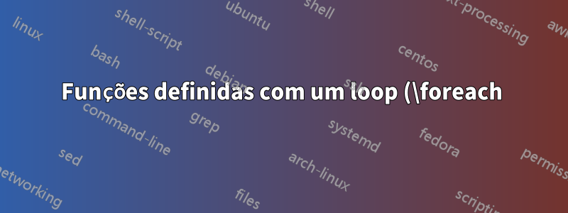 Funções definidas com um loop (\foreach) fazem com que a imagem do tikz vá longe