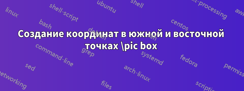 Создание координат в южной и восточной точках \pic box