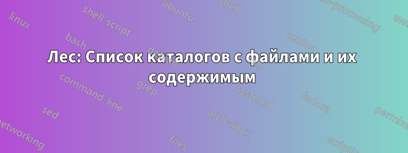 Лес: Список каталогов с файлами и их содержимым