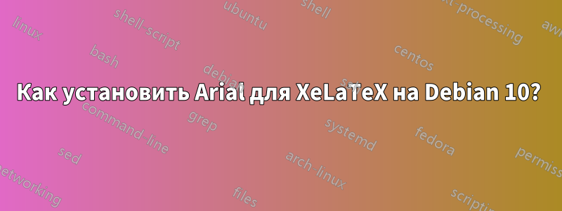 Как установить Arial для XeLaTeX на Debian 10?