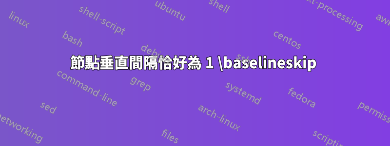 節點垂直間隔恰好為 1 \baselineskip