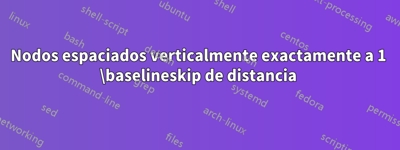 Nodos espaciados verticalmente exactamente a 1 \baselineskip de distancia