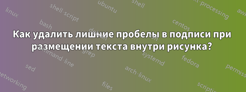 Как удалить лишние пробелы в подписи при размещении текста внутри рисунка?