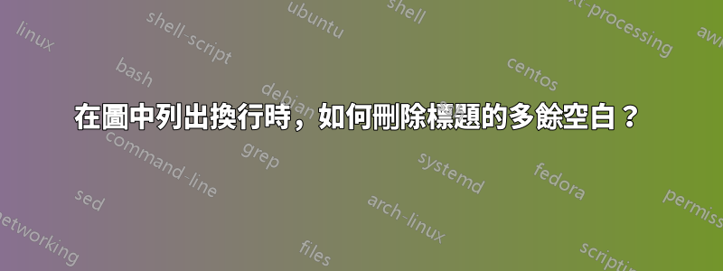 在圖中列出換行時，如何刪除標題的多餘空白？