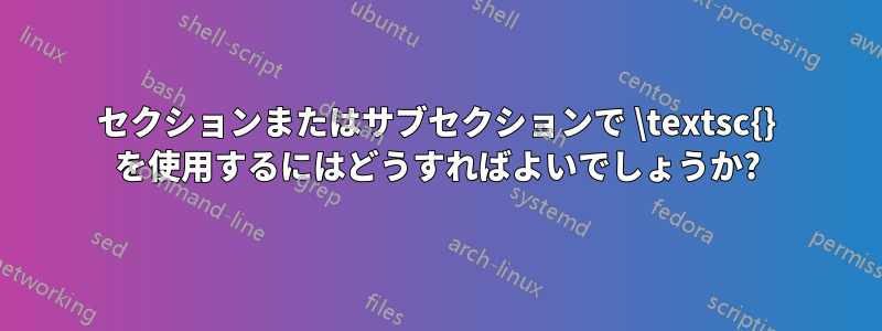 セクションまたはサブセクションで \textsc{} を使用するにはどうすればよいでしょうか?