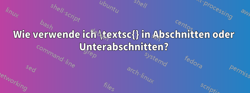 Wie verwende ich \textsc{} in Abschnitten oder Unterabschnitten?