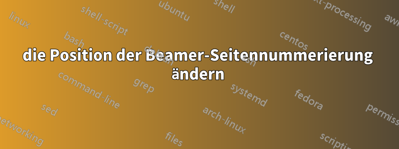 die Position der Beamer-Seitennummerierung ändern