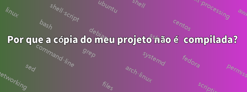 Por que a cópia do meu projeto não é compilada?