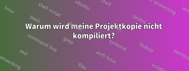 Warum wird meine Projektkopie nicht kompiliert?