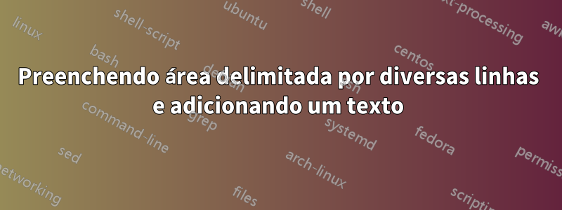 Preenchendo área delimitada por diversas linhas e adicionando um texto