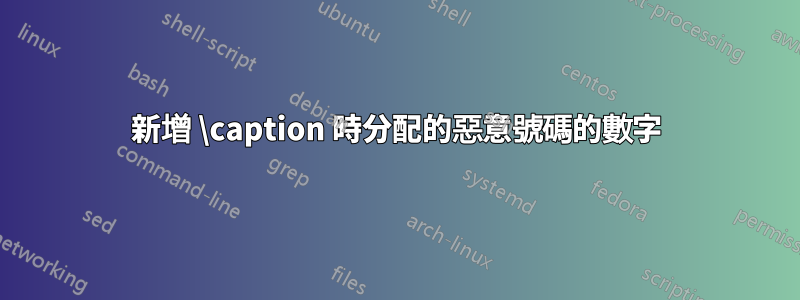 新增 \caption 時分配的惡意號碼的數字