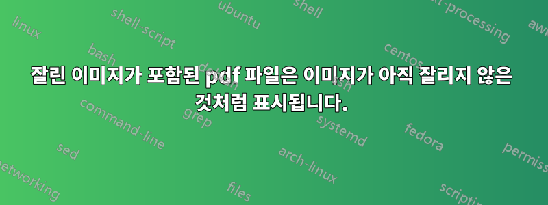 잘린 이미지가 포함된 pdf 파일은 이미지가 아직 잘리지 않은 것처럼 표시됩니다.