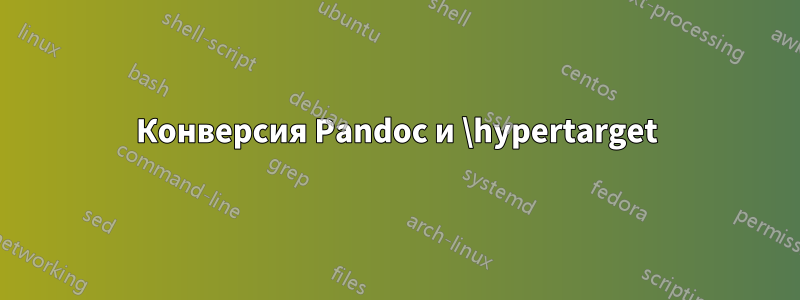Конверсия Pandoc и \hypertarget