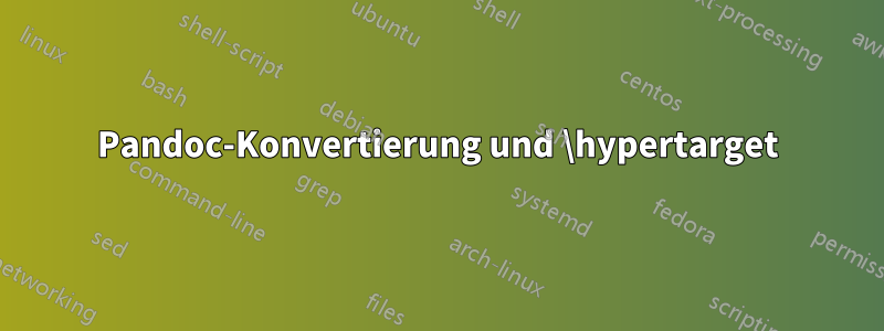 Pandoc-Konvertierung und \hypertarget