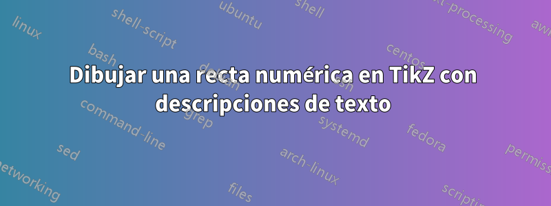 Dibujar una recta numérica en TikZ con descripciones de texto