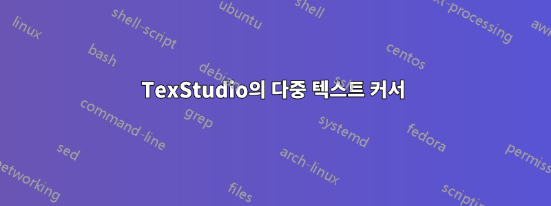 TexStudio의 다중 텍스트 커서
