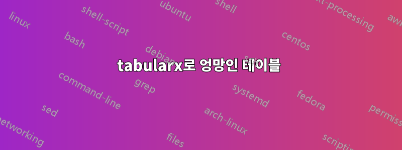 tabularx로 엉망인 테이블