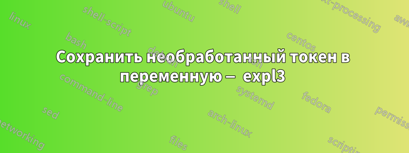 Сохранить необработанный токен в переменную — expl3