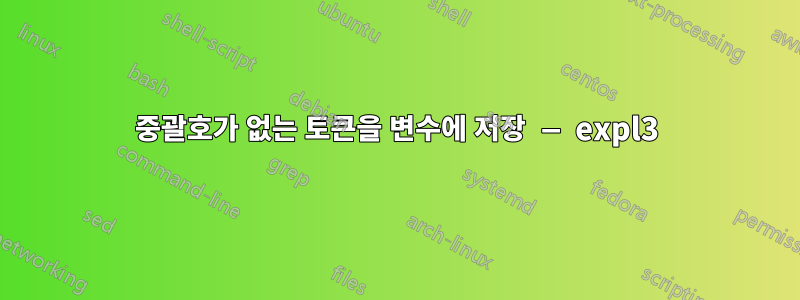 중괄호가 없는 토큰을 변수에 저장 — expl3