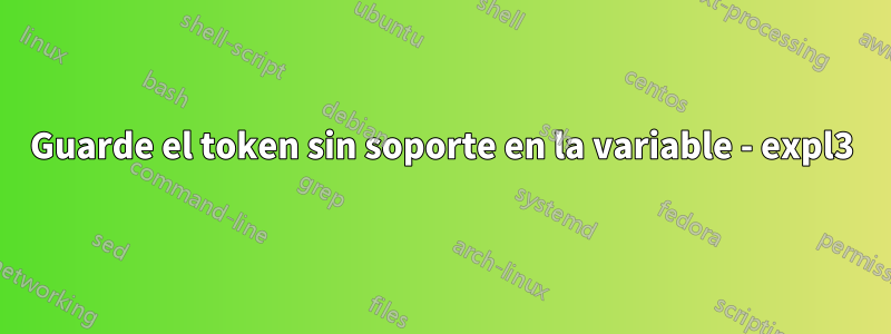 Guarde el token sin soporte en la variable - expl3