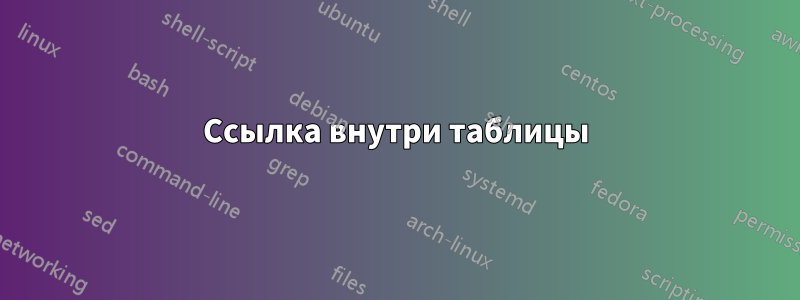 Ссылка внутри таблицы