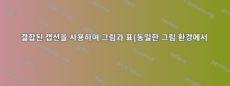 결합된 캡션을 사용하여 그림과 표(동일한 그림 환경에서)의 독립적인 레이블 지정