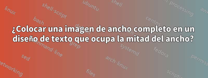 ¿Colocar una imagen de ancho completo en un diseño de texto que ocupa la mitad del ancho?