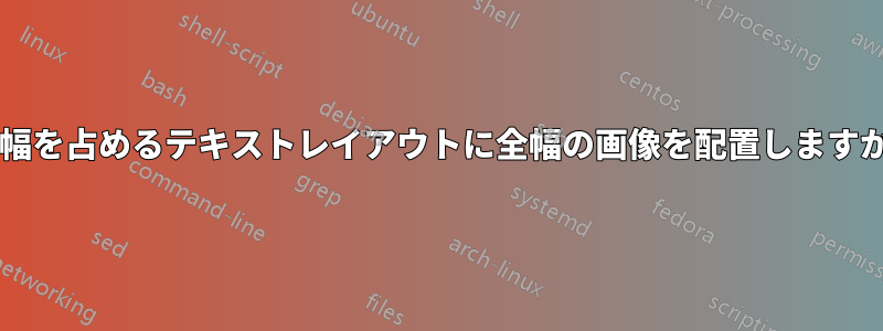 半幅を占めるテキストレイアウトに全幅の画像を配置しますか?
