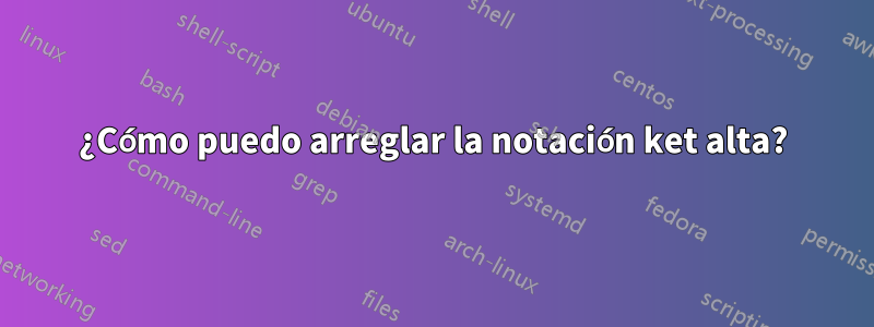 ¿Cómo puedo arreglar la notación ket alta?