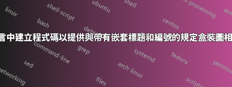 如何在序言中建立程式碼以提供與帶有嵌套標題和編號的規定盒裝圖相同的結果