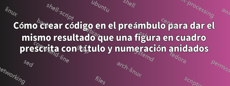 Cómo crear código en el preámbulo para dar el mismo resultado que una figura en cuadro prescrita con título y numeración anidados