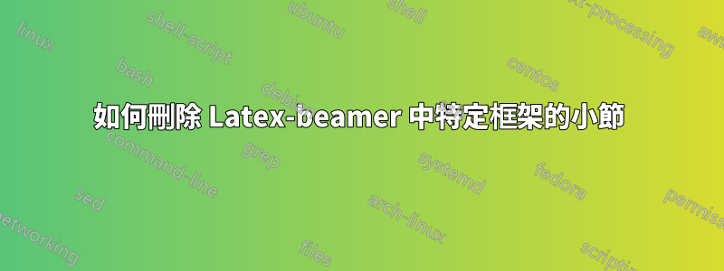 如何刪除 Latex-beamer 中特定框架的小節