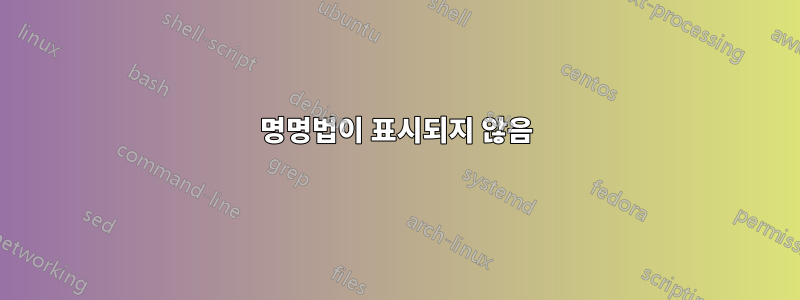 명명법이 표시되지 않음