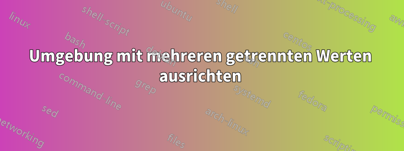 Umgebung mit mehreren getrennten Werten ausrichten