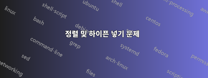 정렬 및 하이픈 넣기 문제