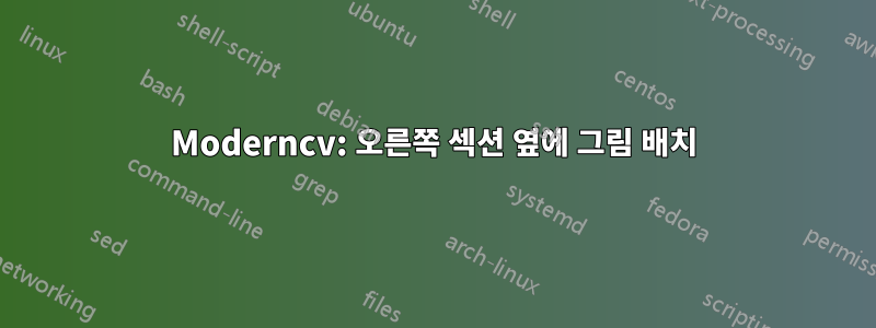 Moderncv: 오른쪽 섹션 옆에 그림 배치